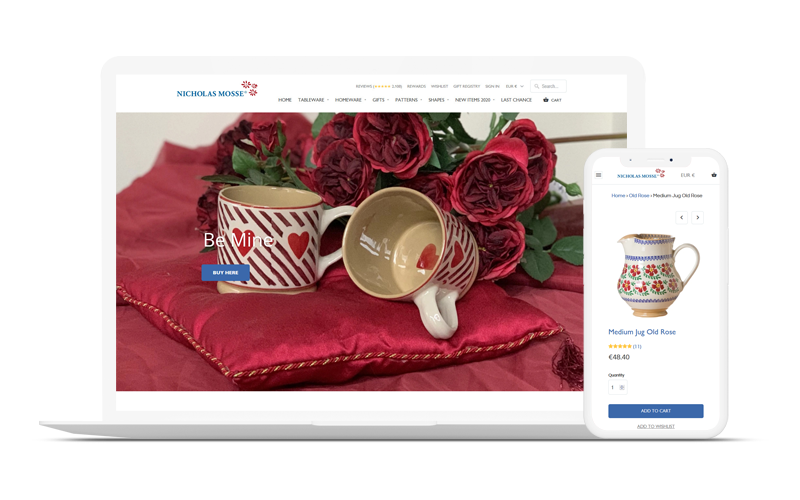 Nicholas Mosse Pottery Shopify website by Milk Bottle Labs
