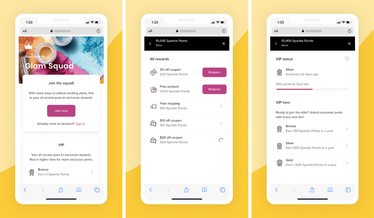 Milk Bottle Shopify app of the month Smile: Rewards & Loyalty mobile view